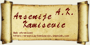 Arsenije Kamišević vizit kartica